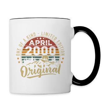 Avril 2000 Cadeau D'anniversaire Vintage 2000 - Mug contrasté - blanc/noir - Droite