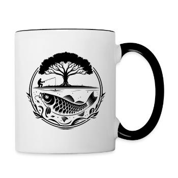 Pêche dans la nature - Mug contrasté - blanc/noir - Droite