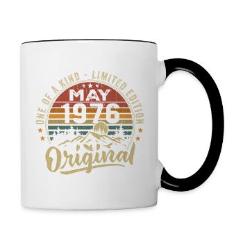 May 1976 Vintage Birthday Gift May 1976 - Contrasting Mug - white/black - Right