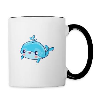 Offspring Angler Fishing Baby Birth Fish Fish - Contrasting Mug - white/black - Right