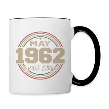 Mai 1962 Vintage Nées En Mai 1962 Anniversaire - Mug contrasté - blanc/noir - Droite
