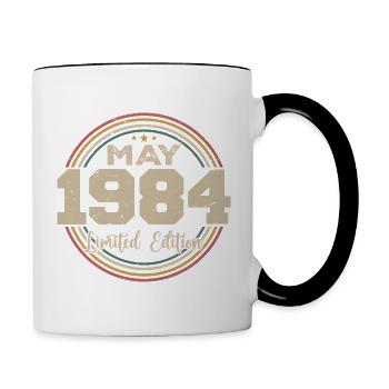 Mai 1984 Vintage Nées En Mai 1984 Anniversaire - Mug contrasté - blanc/noir - Droite