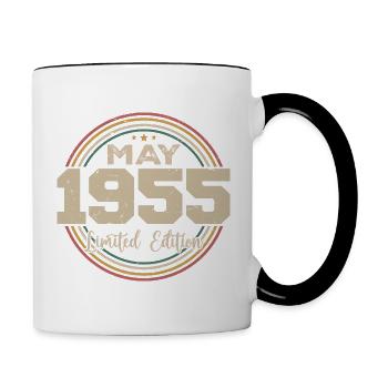 May 1955 Vintage Born In May 1955 Birthday - Contrasting Mug - white/black - Right