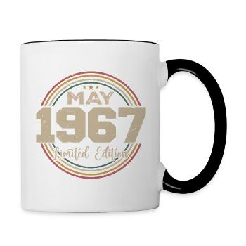 Mai 1967 Vintage Nées En Mai 1967 Anniversaire - Mug contrasté - blanc/noir - Droite