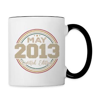 Mai 2013 Vintage Nées En Mai 2013 Anniversaire - Mug contrasté - blanc/noir - Droite