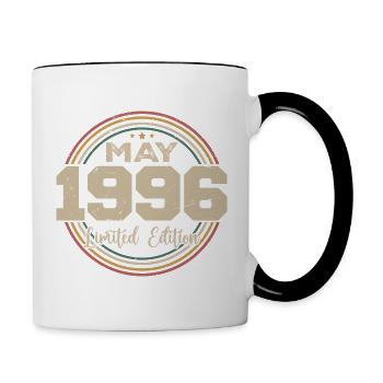 Mai 1996 Vintage Nées En Mai 1996 Anniversaire - Mug contrasté - blanc/noir - Droite