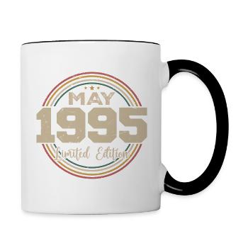 Mai 1995 Vintage Nées En Mai 1995 Anniversaire - Mug contrasté - blanc/noir - Droite