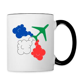 Avion militaire Patrouille de France - Mug contrasté - blanc/noir - Droite