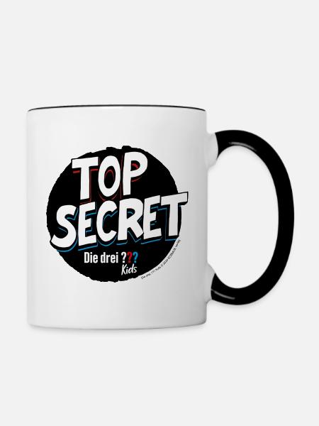 Die Drei ??? Kids Top Secret - Tasse zweifarbig - Weiß/Schwarz