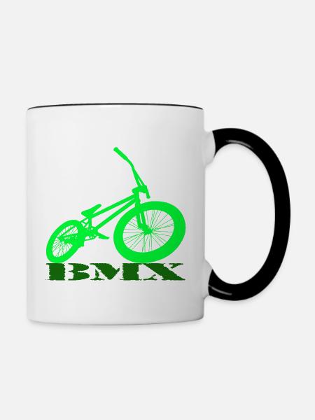 BMX Rad - Tasse zweifarbig - Weiß/Schwarz