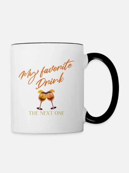 Mein Lieblingsdrink Der Nächste - Tasse zweifarbig - Weiß/Schwarz