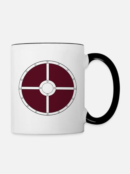 Wikinger_Schild - Tasse zweifarbig - Weiß/Schwarz