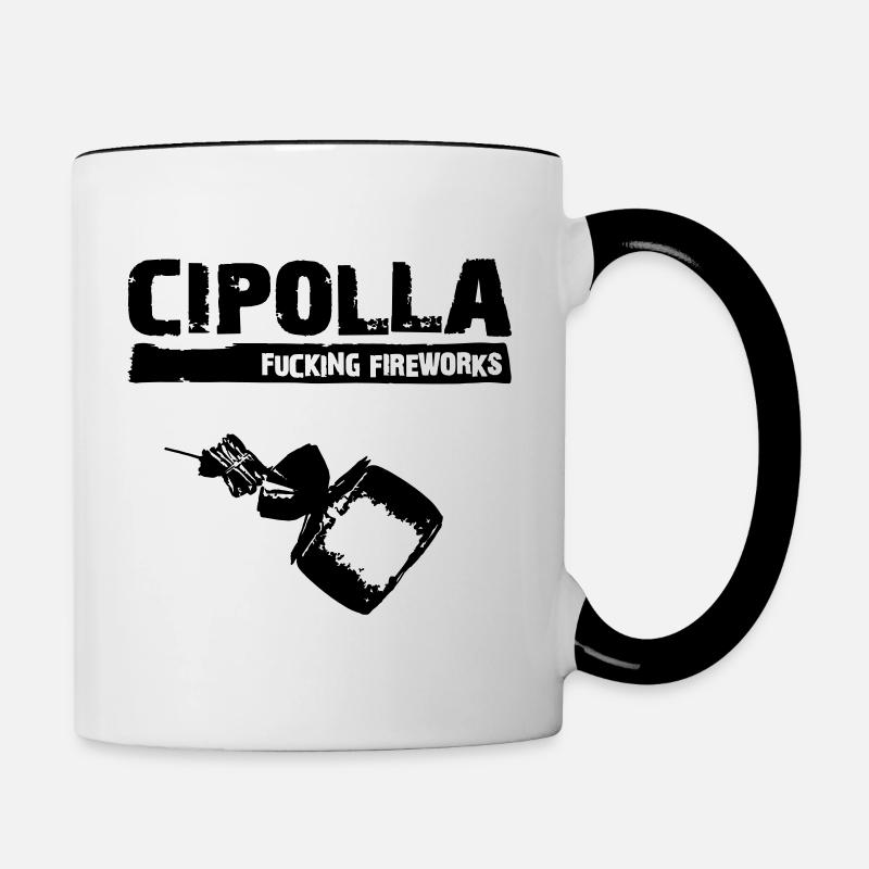 Cipolla Fucking Fireworks Pyrotechnics Firecrackers - Contrasting Mug - white/black