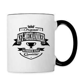 KFZ mechaniker - Tasse zweifarbig - Weiß/Schwarz - Rechts