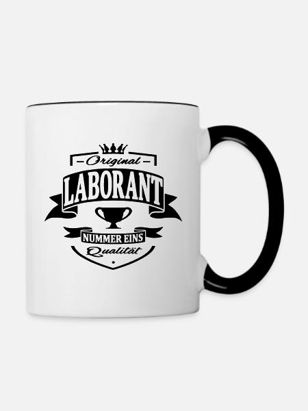laborant - Tasse zweifarbig - Weiß/Schwarz