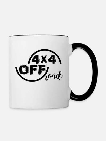 4x4 Off Road - Tasse zweifarbig - Weiß/Schwarz