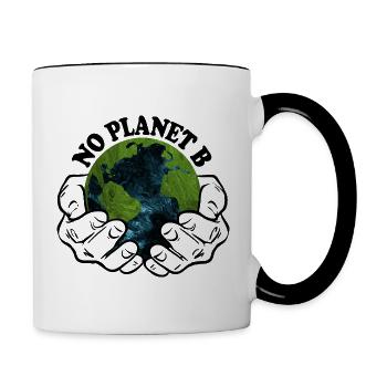 NO PLANET B - Mug contrasté - blanc/noir - Droite