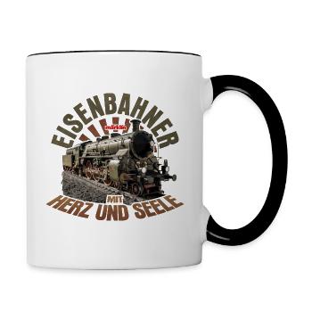 Märklin Eisenbahner Mit Herz Und Seele Dunkel - Tasse zweifarbig - Weiß/Schwarz - Rechts