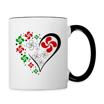 Cœur Basque - Mug contrasté - blanc/noir - Droite