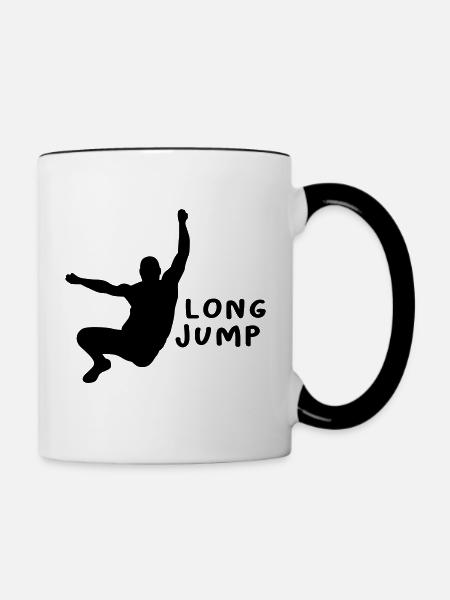 Weitsprung Design Geschenk - Tasse zweifarbig - Weiß/Schwarz