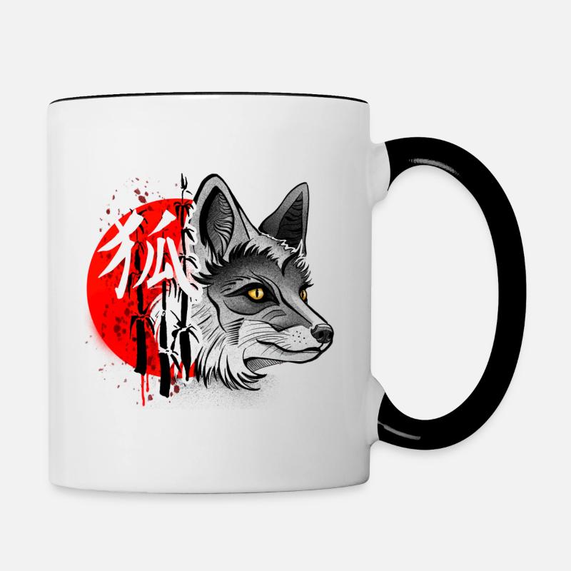 Kitsune - Contrasting Mug - white/black