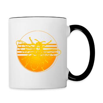 Bee honey bee - Contrasting Mug - white/black - Right