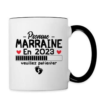 Promue marraine en 2023 - Mug contrasté - blanc/noir - Droite