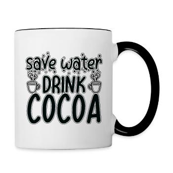 Save Water Drink Cocoa - Contrasting Mug - white/black - Right