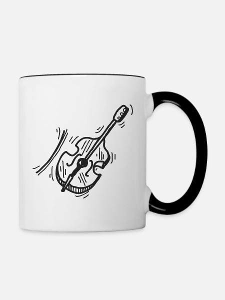 Violine - Violinist - Tasse zweifarbig - Weiß/Schwarz