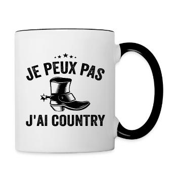 J'peux Pas J'ai Country - Mug contrasté - blanc/noir - Droite