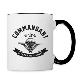 Commandant de la race des seigneurs - Mug contrasté - blanc/noir - Droite