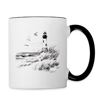 Leuchtturm - Tasse zweifarbig - Weiß/Schwarz - Rechts