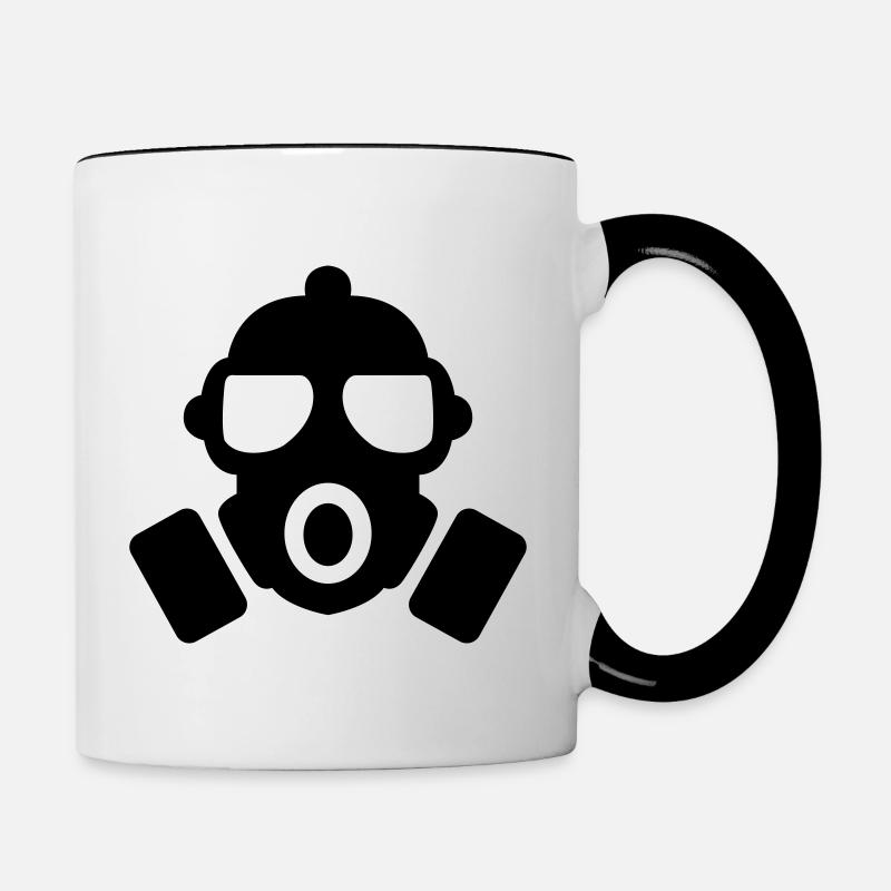 masque à gaz - Mug contrasté - blanc/noir