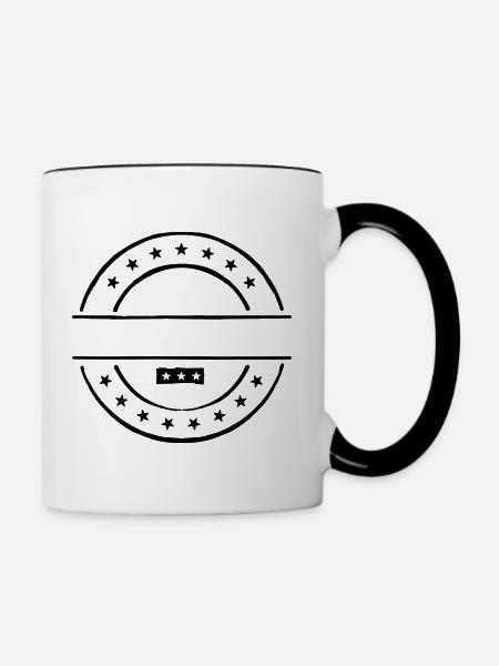 Abzeichen - Tasse zweifarbig - Weiß/Schwarz