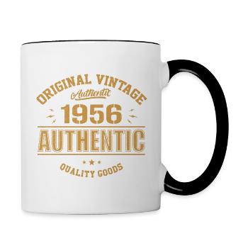 Authentisches 1956 Original 1956 Geburtstagsgeschenk - Tasse zweifarbig - Weiß/Schwarz - Rechts