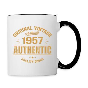 Authentic 1957 Cadeau D'anniversaire Original 1957 - Mug contrasté - blanc/noir - Droite
