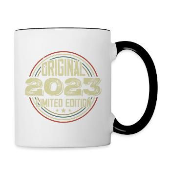2023 Birthday Parties, A Legendary Vintage - Contrasting Mug - white/black - Right