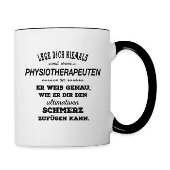 Physiotherapeut weiß - Tasse zweifarbig - Weiß/Schwarz - Rechts