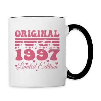Geschenk zum 27. Geburtstag der Frau 1997 | Jahrgang 1997 - Tasse zweifarbig - Weiß/Schwarz - Rechts