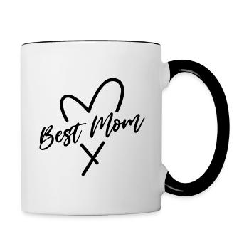 Beste Mama - Tasse zweifarbig - Weiß/Schwarz - Rechts