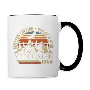 1969 Vintage Geburtstagsgeschenk 1969 Retro 1969 - Tasse zweifarbig - Weiß/Schwarz - Rechts