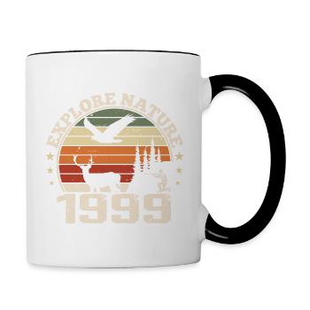 Cadeau Anniversaire 1999 Classique Chasseur 1999 - Mug contrasté - blanc/noir - Droite