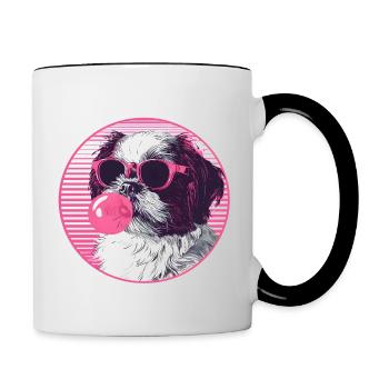 Shi tzu Sunglasses Pink Bubblegum - Contrasting Mug - white/black - Right