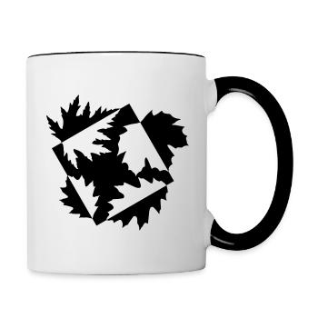 Autumn Leaves Abstract - Contrasting Mug - white/black - Right