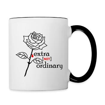 Rose extraordinary schwarz Flock - Tasse zweifarbig - Weiß/Schwarz - Rechts