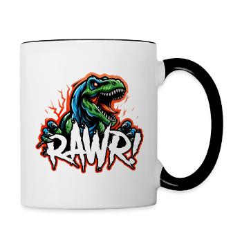 T Rex Roar - Contrasting Mug - white/black - Right