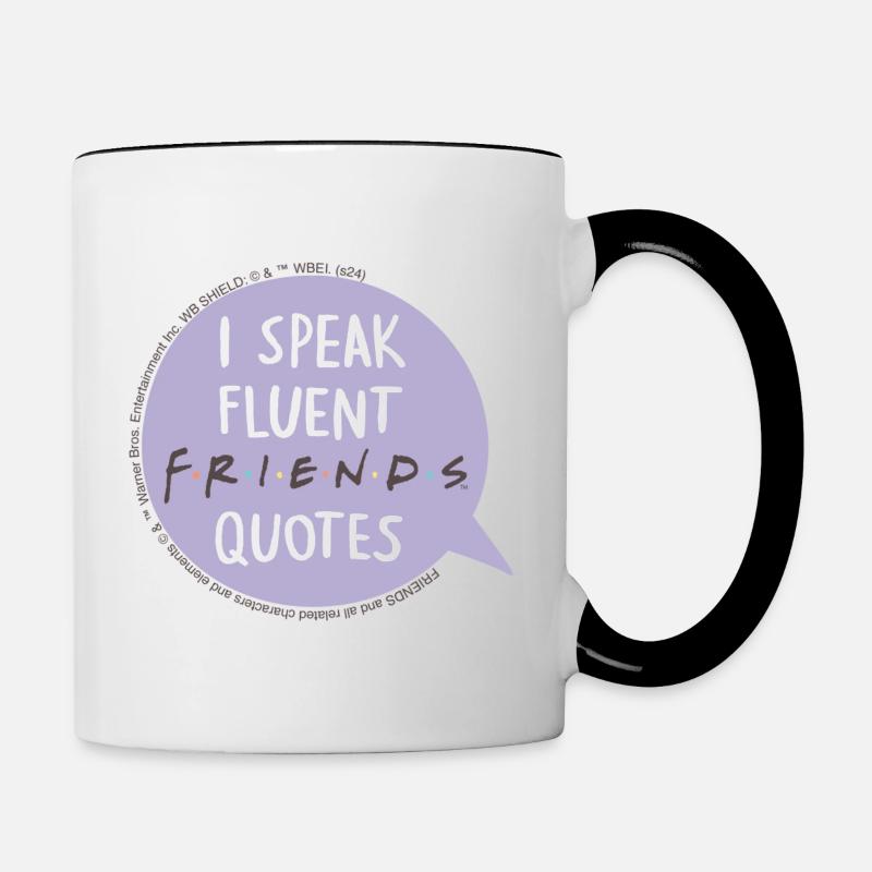Friends I Speak Fluent Quotes Text Bubble Design - Contrasting Mug - white/black