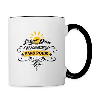 Steigern Sie Ihre Denkweise! - Tasse zweifarbig - Weiß/Schwarz - Rechts