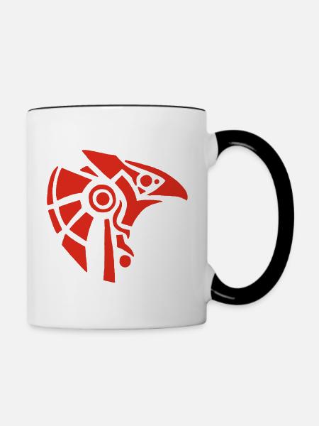 Ägyptischer Gott Horus (rot) - Tasse zweifarbig - Weiß/Schwarz