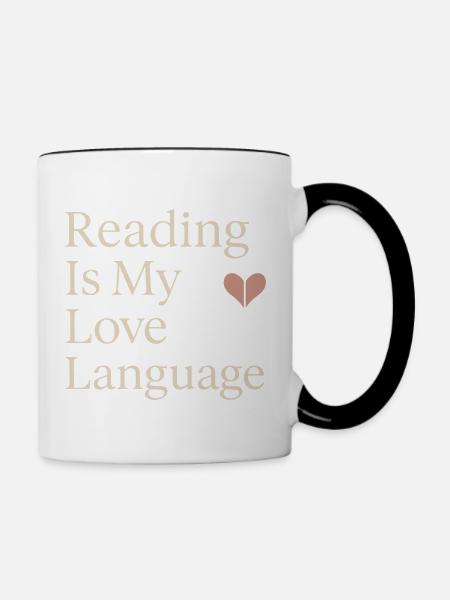 Bücherhafter, Gemütlicher - Tasse zweifarbig - Weiß/Schwarz